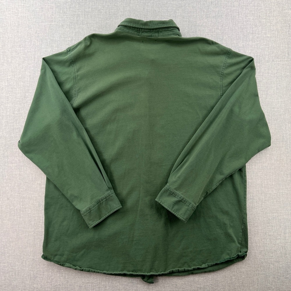 Y2K Ralph Lauren BIG Men XXL Green Long Sleeve Button Down Cotton Shirt Ivy Prep - Picture 3 of 9